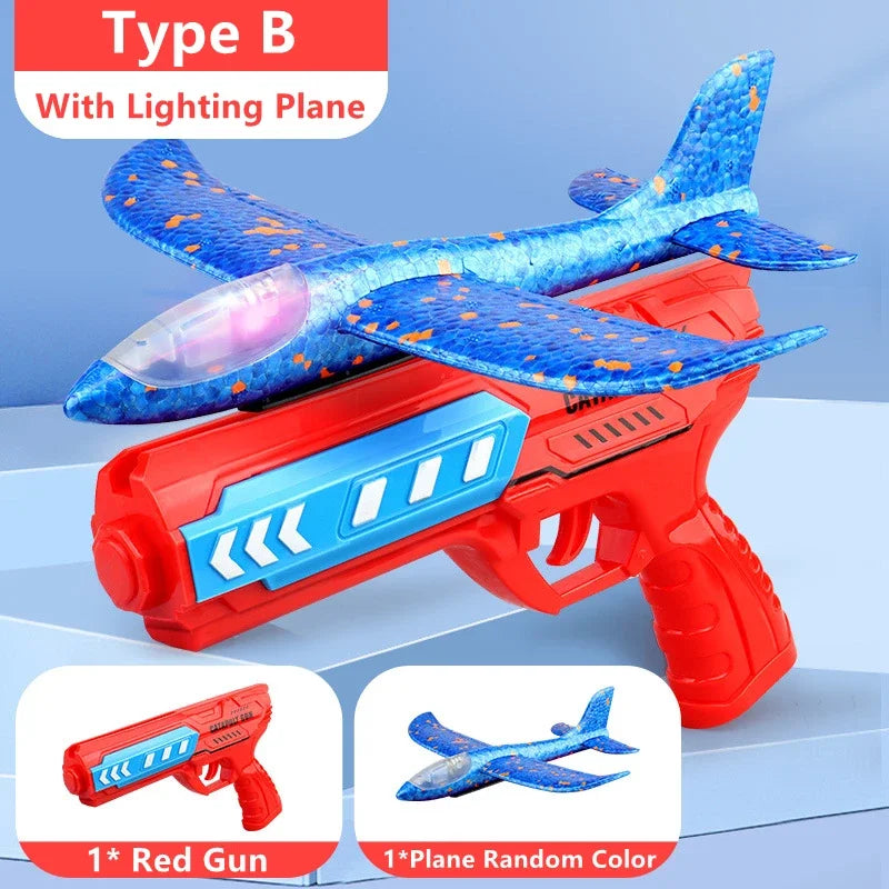 3-Pack Kids Airplane Launcher: LED Foam Glider Catapult Toy