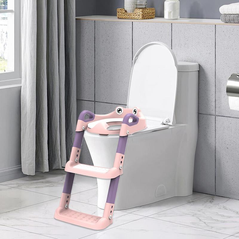 Children Toilet Seat with Adjustable Step Stool & Handle