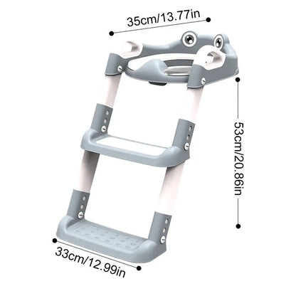 Children Toilet Seat with Adjustable Step Stool & Handle