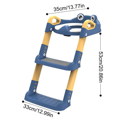 Children Toilet Seat with Adjustable Step Stool & Handle