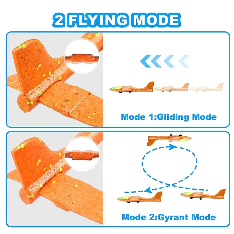3-Pack Kids Airplane Launcher: LED Foam Glider Catapult Toy