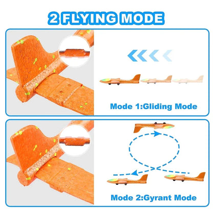 3-Pack Kids Airplane Launcher: LED Foam Glider Catapult Toy
