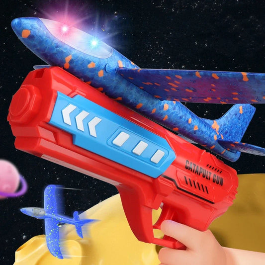 3-Pack Kids Airplane Launcher: LED Foam Glider Catapult Toy