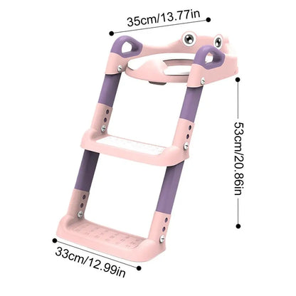 Children Toilet Seat with Adjustable Step Stool & Handle